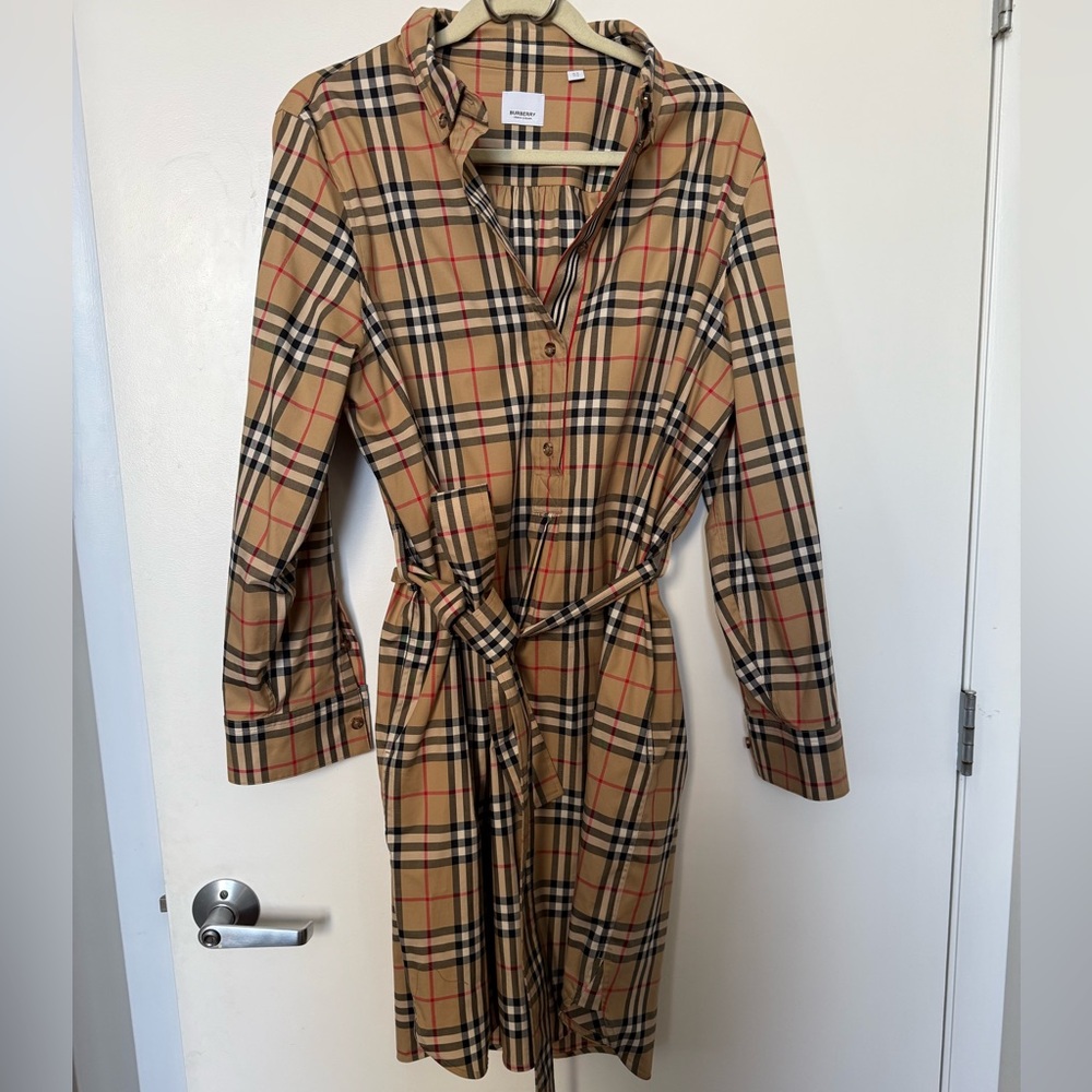 Burberry Tan Plaid Women's Dress